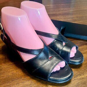 NEW! Women's Black SAS Caress Wedge Sandal with Cushioned Insole Size 8N
